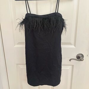 Wild Fable Black Feathered Mini Dress